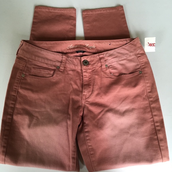 New America Eagle Outfitters Coral Skinny Jeans 10 - Picture 2 of 8